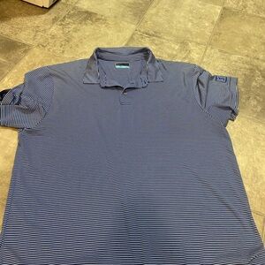 PGA Tour Blue and White Striped Polo